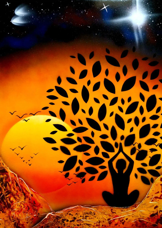 Welcoming Peace (ART-16799-109268) - Handpainted Art Painting - 20in X 28in