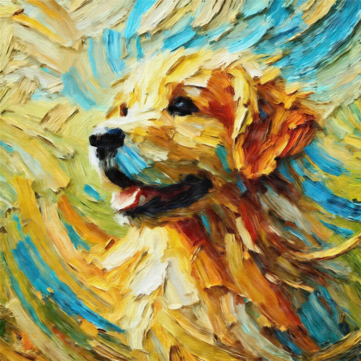 Golden Spirit: A Playful Tribute To The Joyful Golden Retriever (PRT-15697-109364) - Canvas Art Print - 30in X 30in