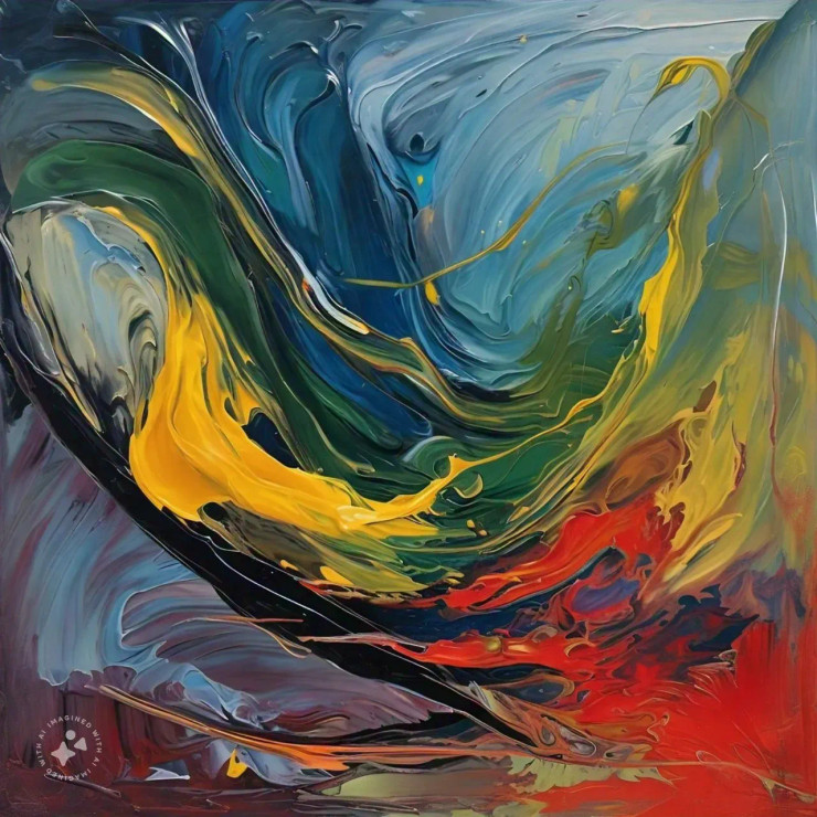 ABSTRACT 005 (PRT-16612-109277) - Canvas Art Print - 24in X 24in
