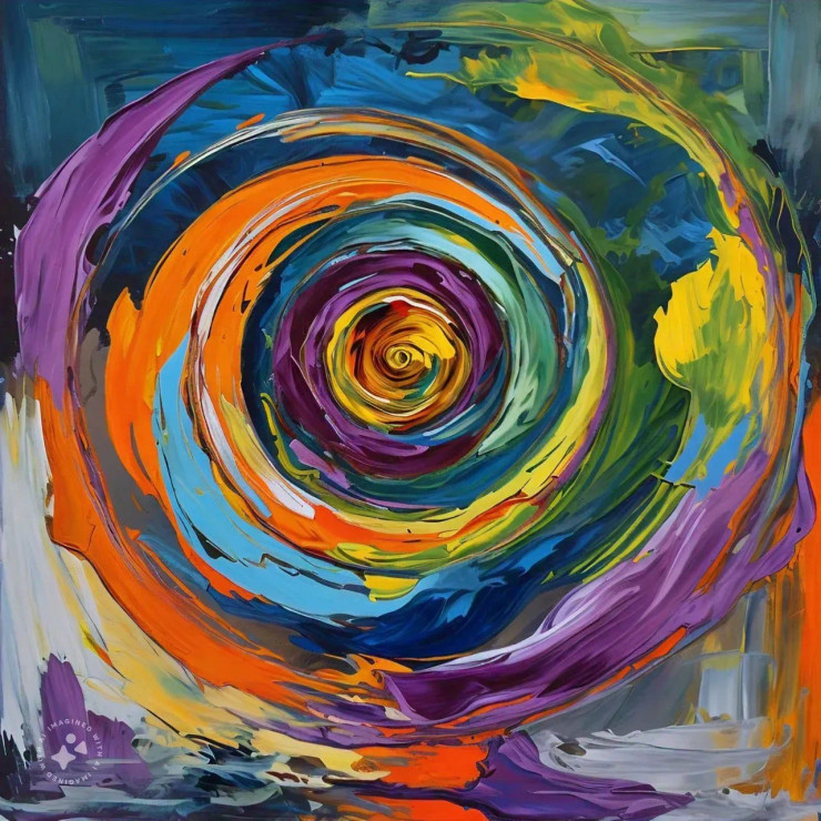 ABSTRACT 007 (PRT-16612-109279) - Canvas Art Print - 24in X 24in