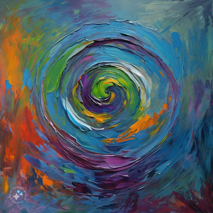 ABSTRACT 021 (PRT-16612-109293) - Canvas Art Print - 24in X 24in