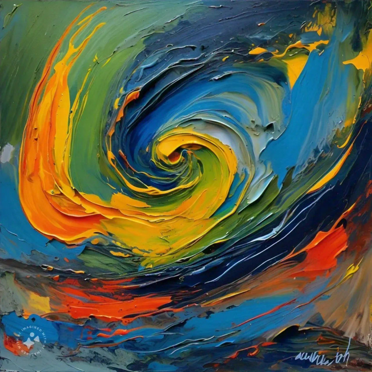 ABSTRACT 015 (PRT-16612-109287) - Canvas Art Print - 24in X 24in