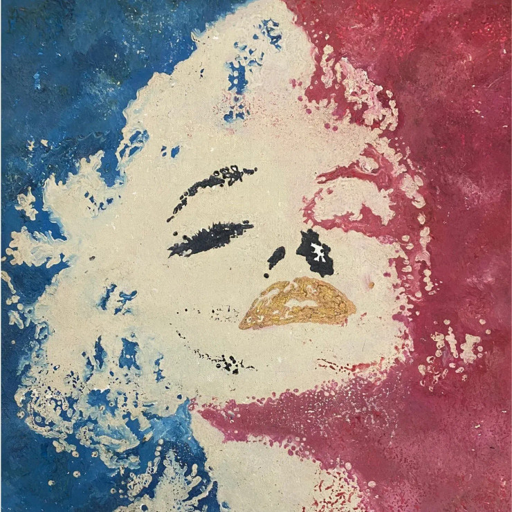 MESMERISING MARILYN MONROE (ART-1538-109304) - Handpainted Art Painting - 15in X 15in
