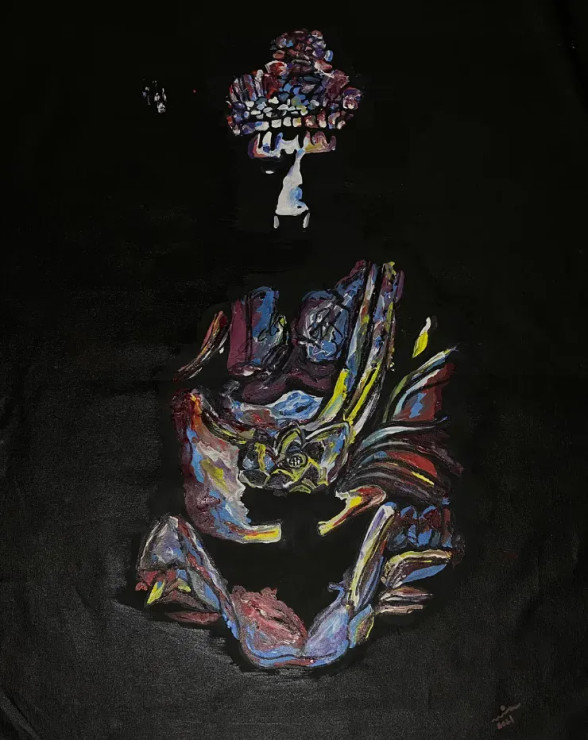 PEACE - BUDDHA IN MEDITATION - OIL PAINTING (ART-1538-109333) - Handpainted Art Painting - 26in X 34in