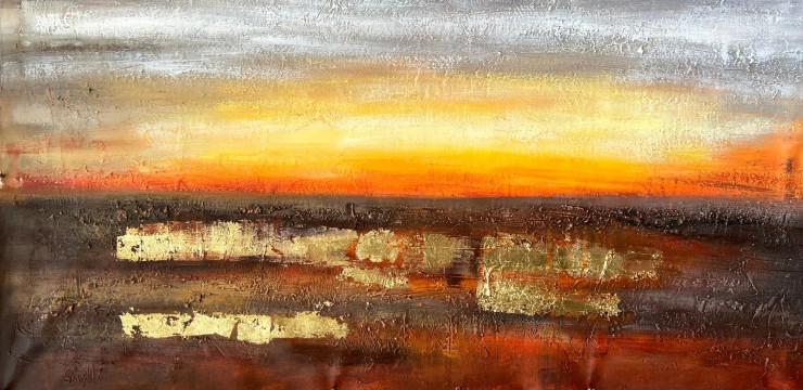 Abstract Painting (ART-6706-109436) - Handpainted Art Painting - 48in X 24in