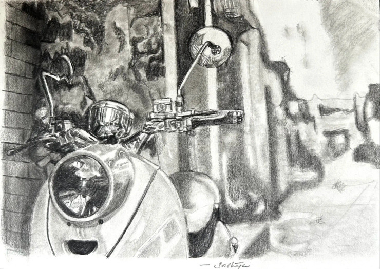 Blur Effect (ART-15215-109396) - Handpainted Art Painting - 11in X 8in