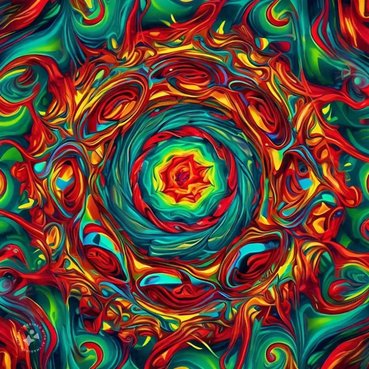 Abstract 027 (PRT-16612-109498) - Canvas Art Print - 24in X 24in
