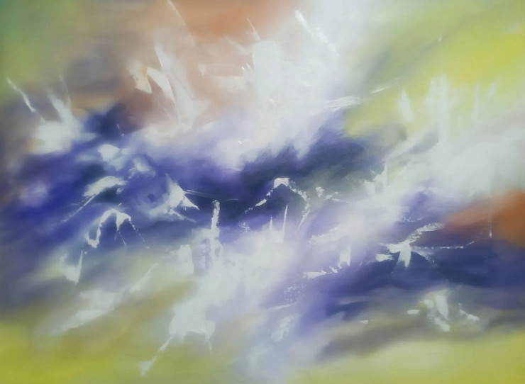 Abstract 34 (ART-1230-109603) - Handpainted Art Painting - 24in X 18in