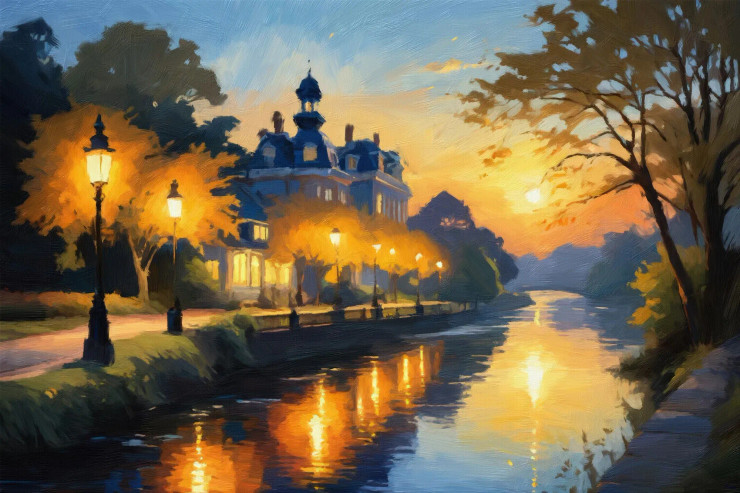 A Golden Hour, A Magical Power. (PRT-16861-109676) - Canvas Art Print - 36in X 24in