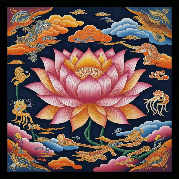 Oriental Art 001 (PRT-16612-109634) - Canvas Art Print - 18in X 18in