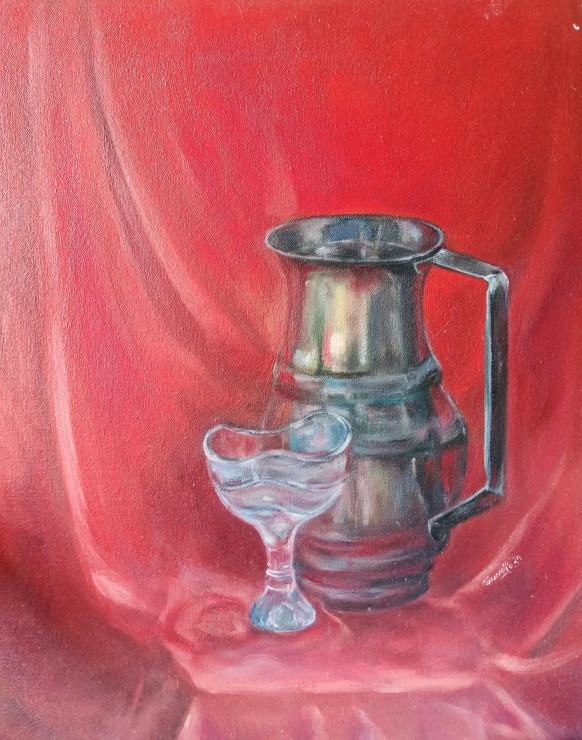 Still Life (ART-16850-109633) - Handpainted Art Painting - 16in X 20in
