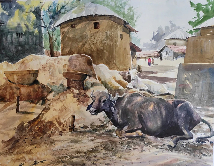 Village (PRT-7901-109794) - Canvas Art Print - 42in X 33in