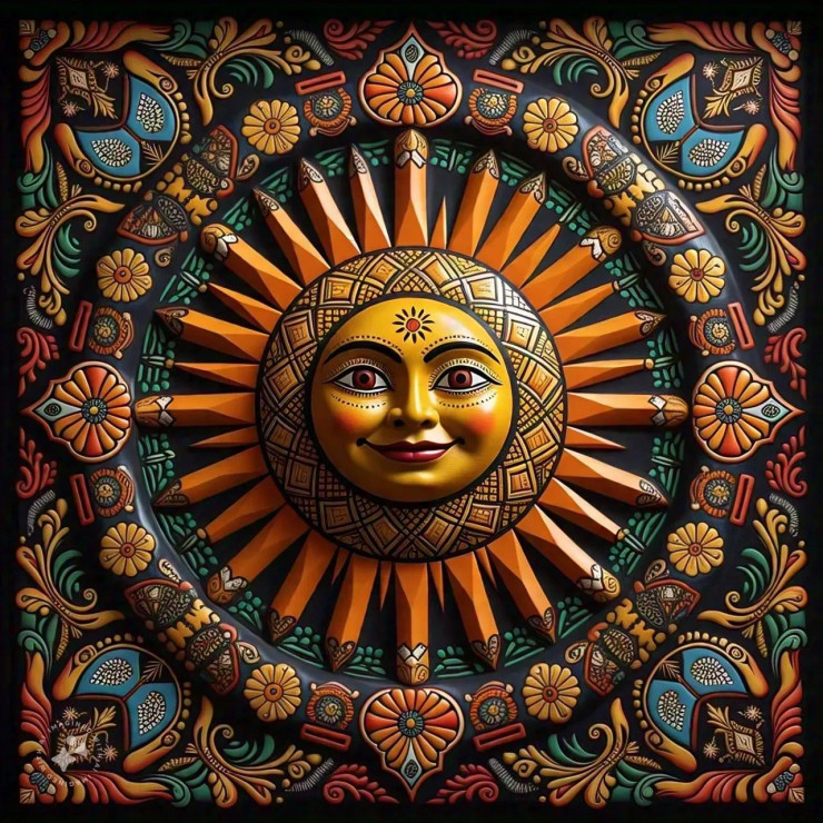 Mexican Art Crooker (PRT-16612-109859) - Canvas Art Print - 24in X 24in