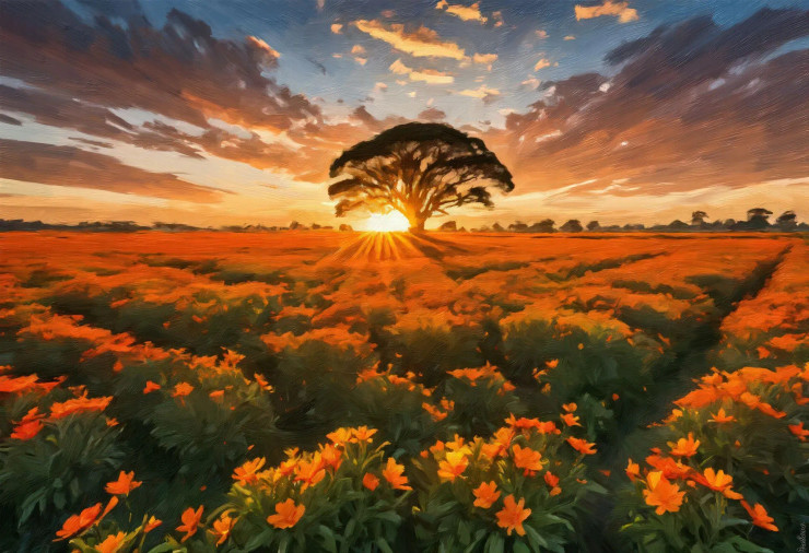 Fields Of Fire (PRT-16861-110044) - Canvas Art Print - 36in X 25in