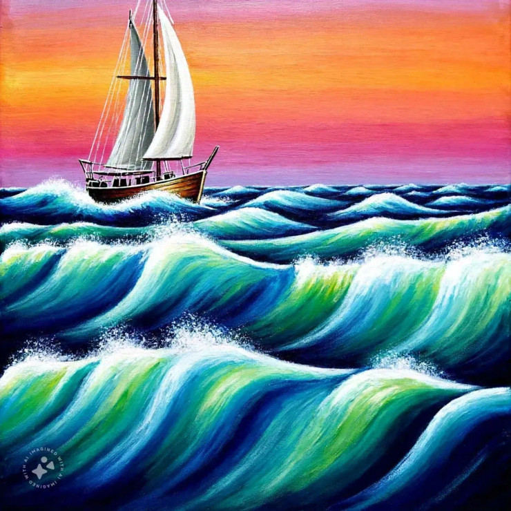 Marine Art 005 (PRT-16612-109989) - Canvas Art Print - 24in X 24in