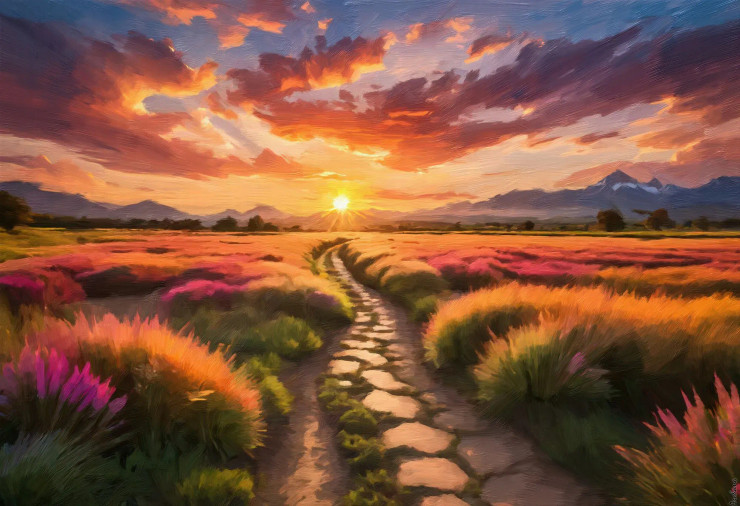 Golden Horizons (PRT-16861-110021) - Canvas Art Print - 36in X 25in
