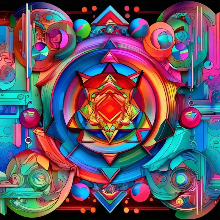 Digital Art 0025 (PRT-16612-110114) - Canvas Art Print - 24in X 24in