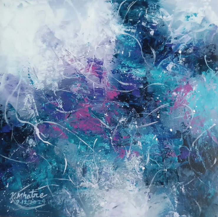 Abstract 44 (ART-1230-110253) - Handpainted Art Painting - 12in X 12in