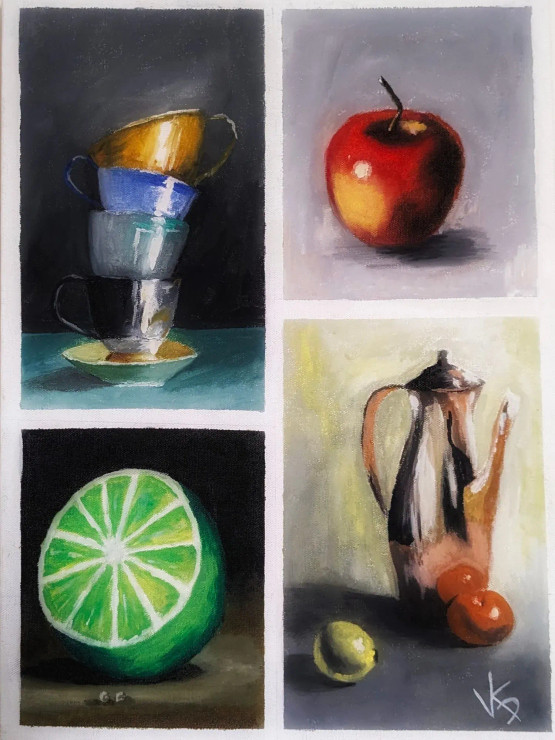 Essense Of Home (ART-16877-110211) - Handpainted Art Painting - 14in X 18in