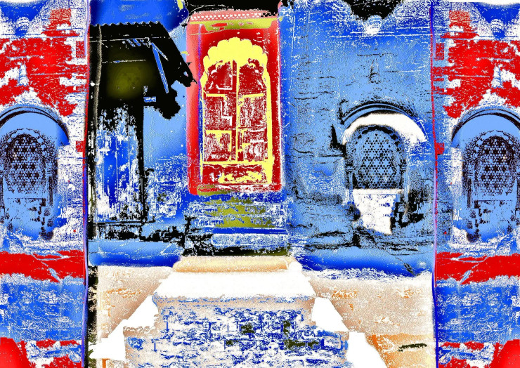Jodhpur Doors (PRT-16909-110286) - Canvas Art Print - 18in X 13in