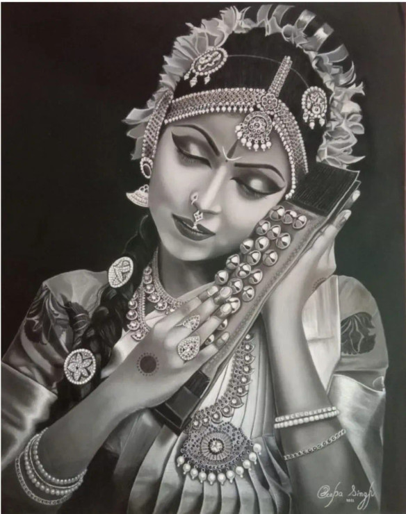 Love Of Nupur (ART-8424-110294) - Handpainted Art Painting - 24in X 30in
