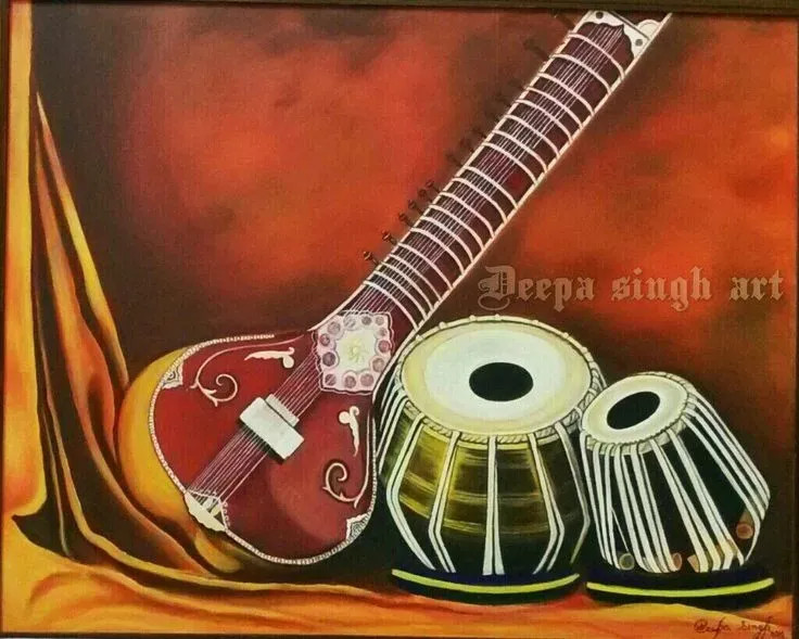 Love Of Music (ART-8424-110388) - Handpainted Art Painting - 30in X 24in