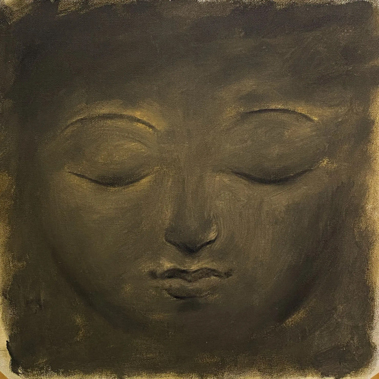 Buddha (ART-3512-110573) - Handpainted Art Painting - 10in X 10in