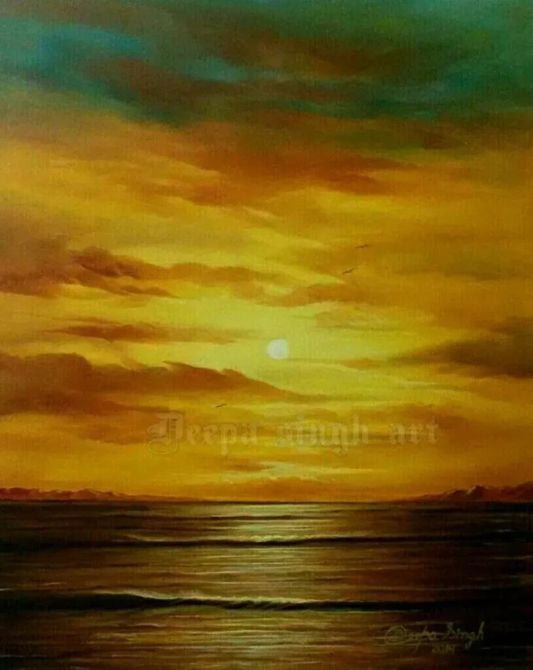 Untitled (ART-8424-110450) - Handpainted Art Painting - 24in X 30in