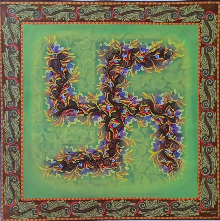Swastik (ART-16938-110618) - Handpainted Art Painting - 28in X 28in