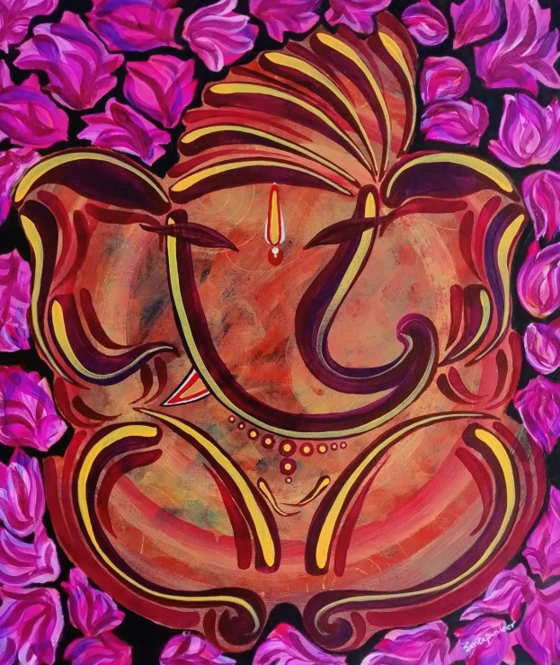 KAPILA (ART-16938-110623) - Handpainted Art Painting - 26in X 28in