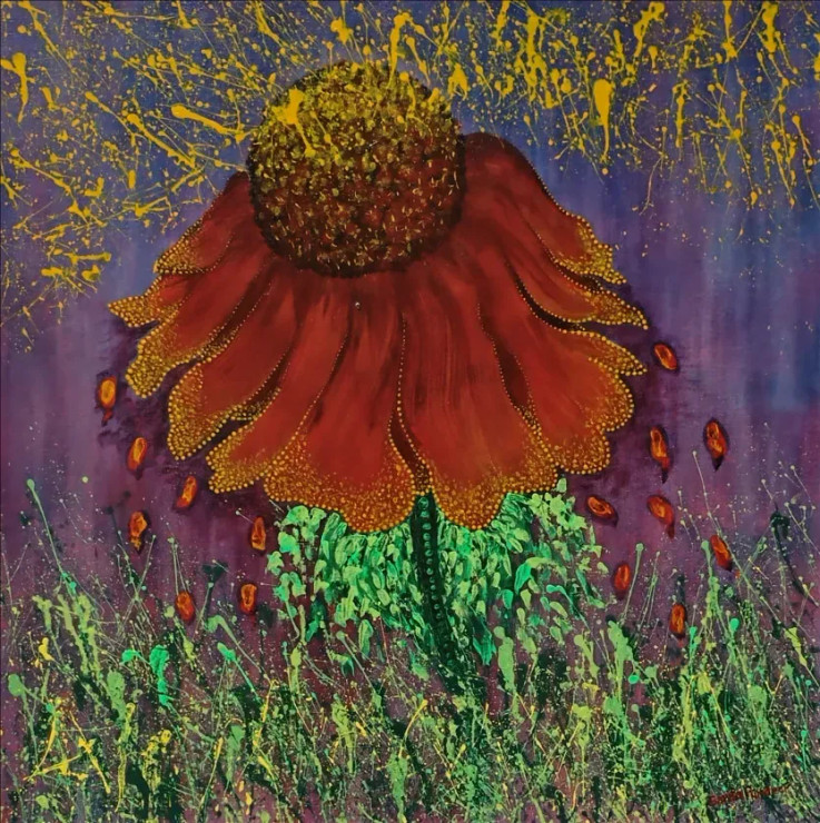 Welcome Spring (ART-16938-110628) - Handpainted Art Painting - 25in X 25in