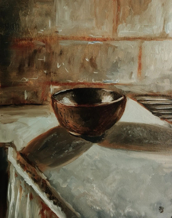 Bowl (ART-8576-110731) - Handpainted Art Painting - 15in X 19in
