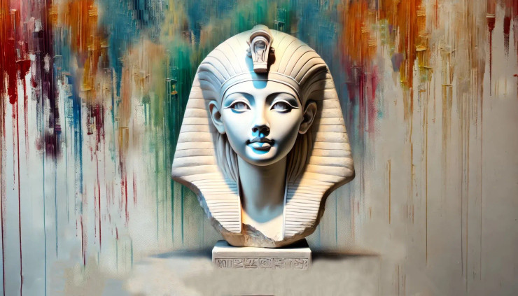 An Egyption Pharaoh (PRT-16747-110772) - Canvas Art Print - 24in X 14in