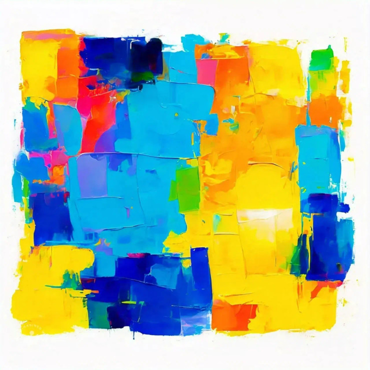 Abstract Art 0073 (PRT-16612-110740) - Canvas Art Print - 24in X 24in
