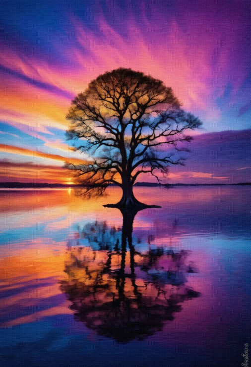 Nature's Reflection (PRT-15697-110852) - Canvas Art Print - 33in X 48in