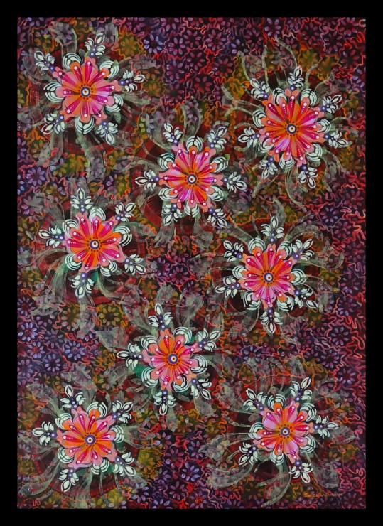 Lotus Pond (ART-16938-111078) - Handpainted Art Painting - 25in X 36in