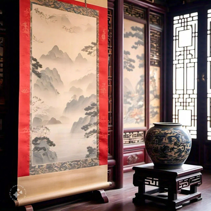Chinese Art 0007 (PRT-16612-110721) - Canvas Art Print - 24in X 24in