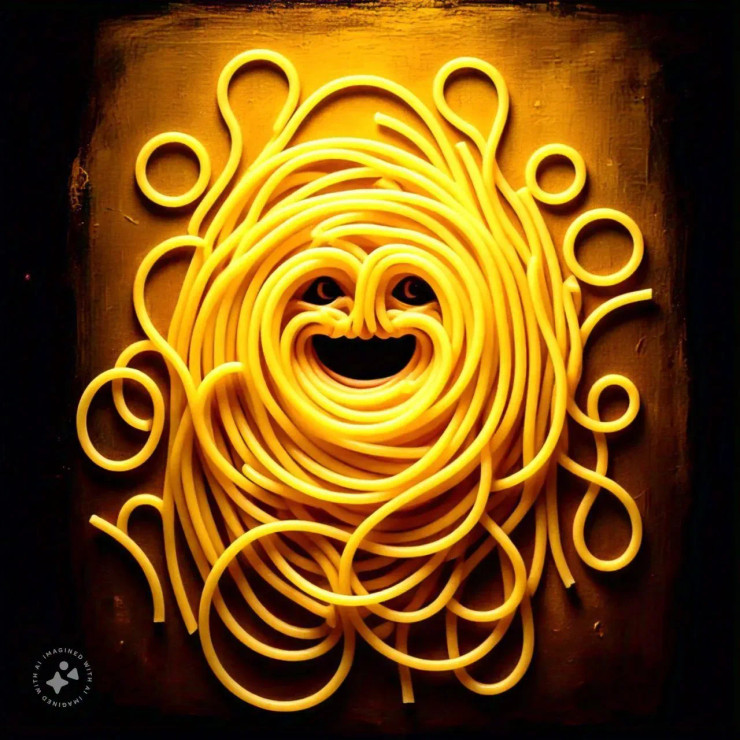Spaghetti Art (PRT-16612-111145) - Canvas Art Print - 24in X 24in