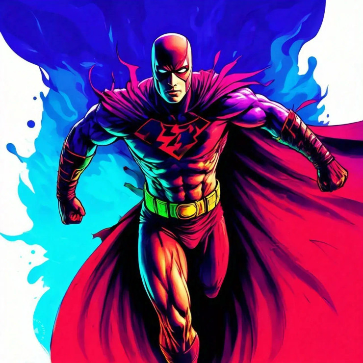 Super Art 002 (PRT-16612-111169) - Canvas Art Print - 24in X 24in