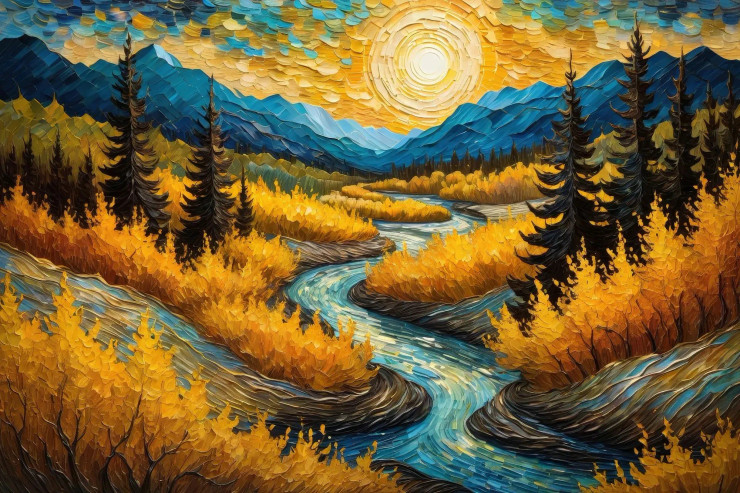 Uplifting Landscapes: Bringing Vibrancy To Your Walls (PRT-15697-111203) - Canvas Art Print - 42in X 28in