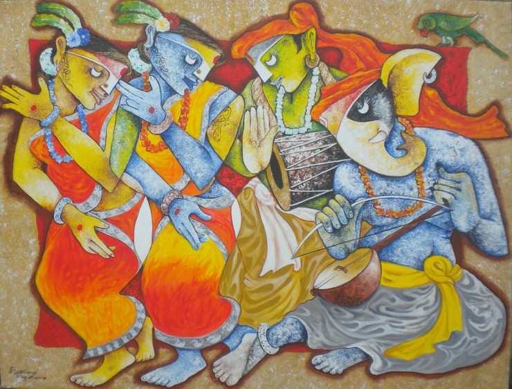 Dance Mood (ART-1770-111226) - Handpainted Art Painting - 48in X 36in