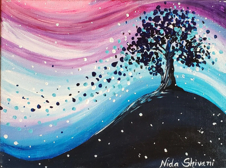 Blown Away (ART-17005-111545) - Handpainted Art Painting - 12in X 9in