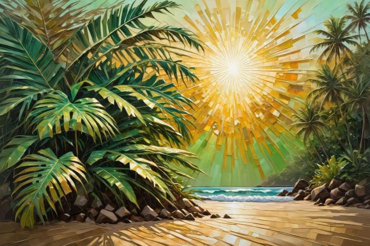 Tropical Glow (PRT-15697-111572) - Canvas Art Print - 48in X 32in