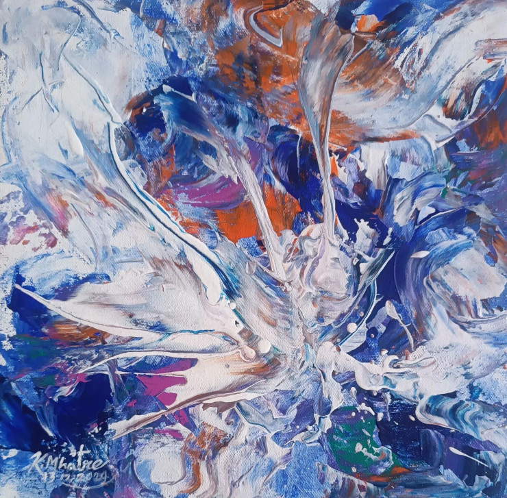Abstract 49 (ART-1230-111689) - Handpainted Art Painting - 12in X 12in