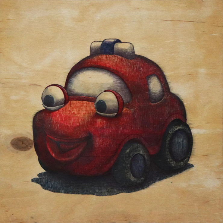 Old Toy Story - 3 (ART-7416-111723) - Handpainted Art Painting - 12in X 12in