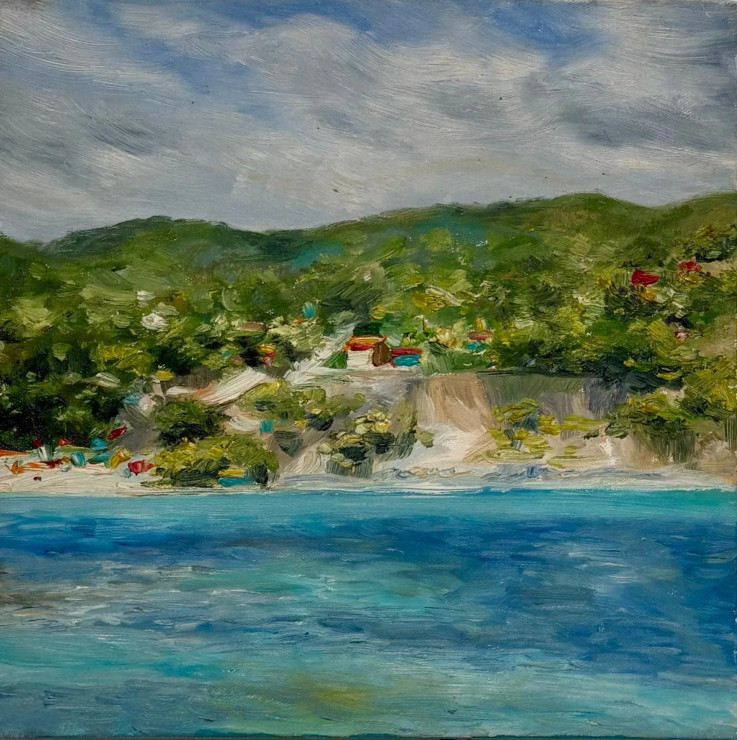 Island Serenity (ART-16907-111768) - Handpainted Art Painting - 12in X 12in