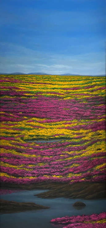Untitled (ART-17046-111821) - Handpainted Art Painting - 36in X 78in