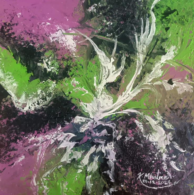 Abstract 56 (ART-1230-112011) - Handpainted Art Painting - 12in X 12in