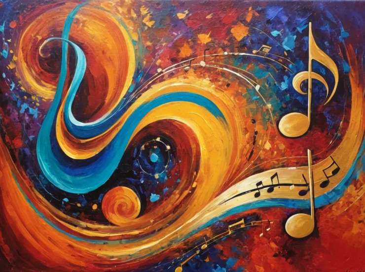 Abstract Painting Echoes (ART-3319-112199) - Handpainted Art Painting - 40in X 24in
