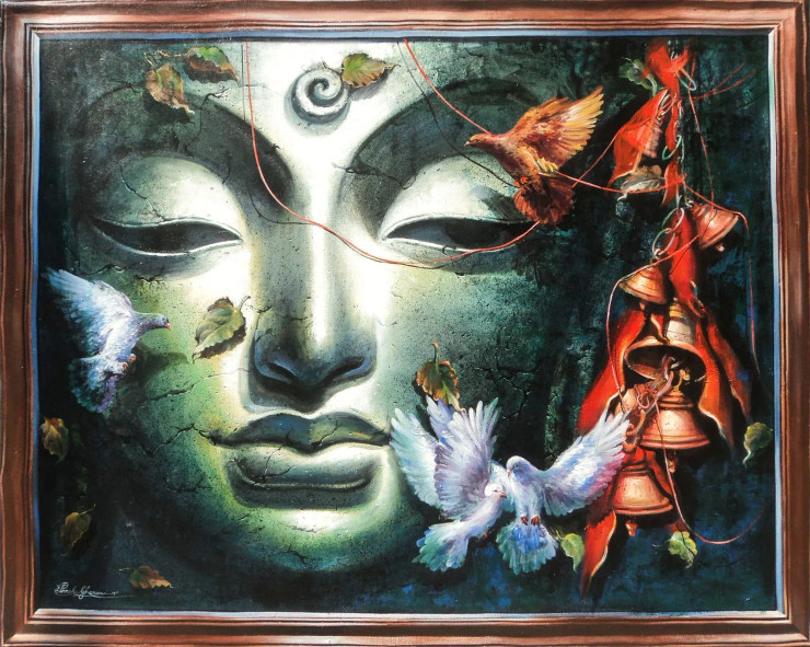 EMOTIONAL ATTACHMENT (ART-17072-112094) - Handpainted Art Painting - 60in X 48in